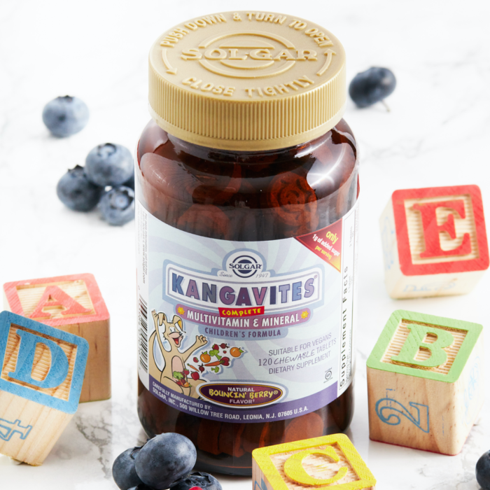 Solgar Kangavites Multivitamin a minerál pro děti, 120 žvýkacích tablet, Lesní plody